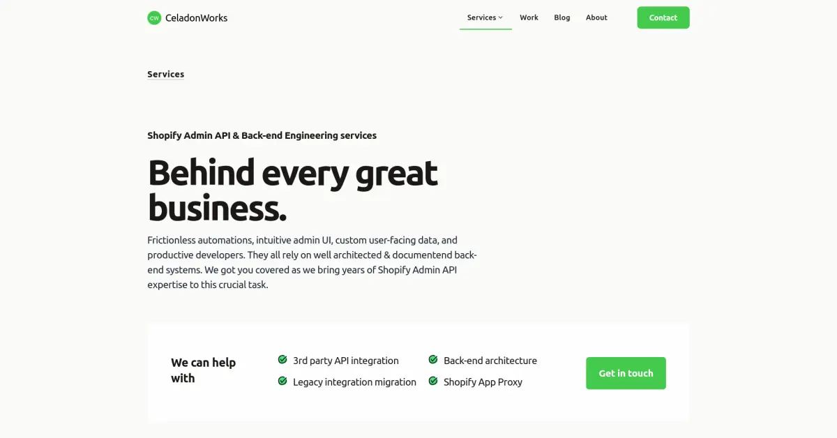 Shopify Admin API Integrations — CeladonWorks